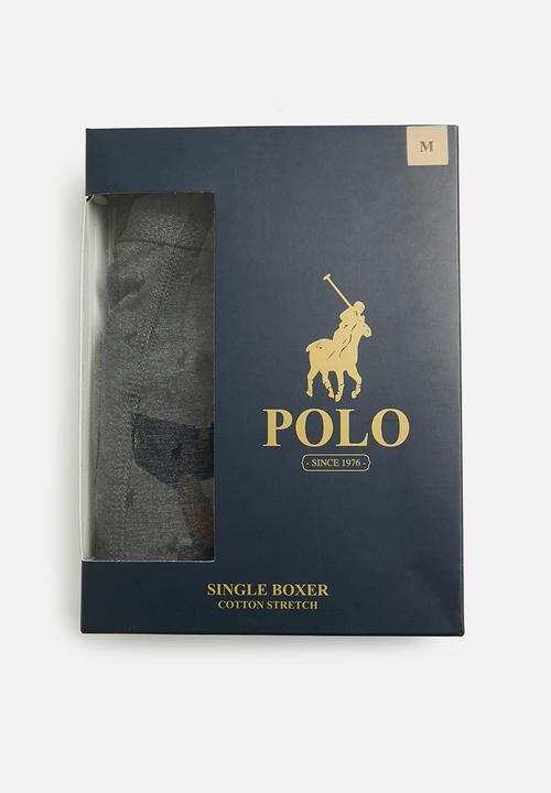 POLO - Men aop pony knit boxer - charcoal