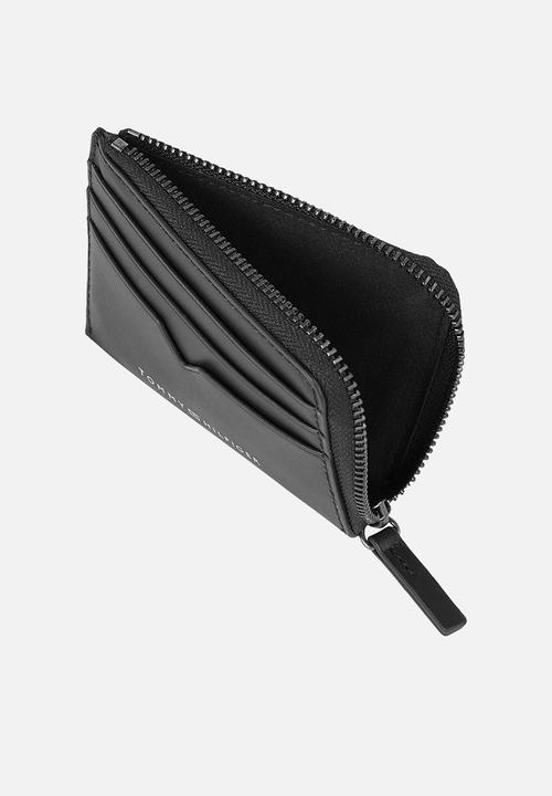 Tommy Hilfiger - Th modern leather cc with zip - black