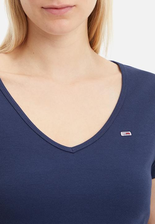Tommy Hilfiger - Baby crp essential rib vneck tee - twilight navy
