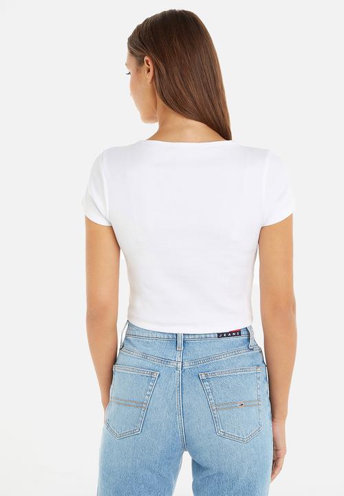 Tommy Hilfiger - Baby crp essential rib vneck tee - white