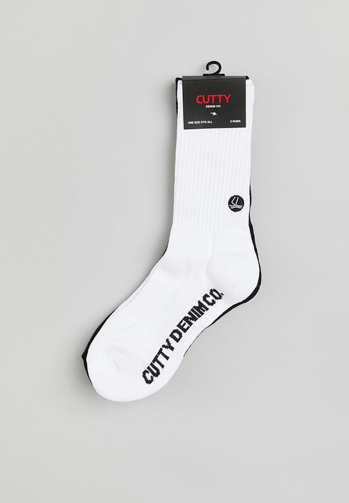 Cutty - Mens tube sock - black/white 