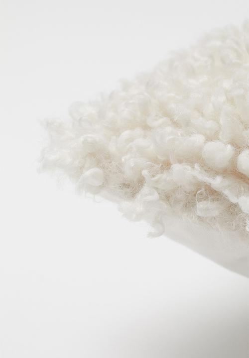 H&M - Faux fur cushion cover - light beige
