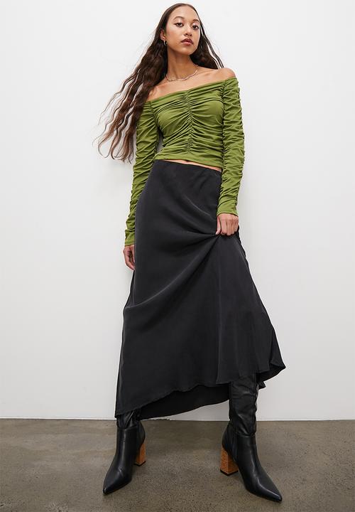 Superbalist - Off the shoulder ruching top - khaki