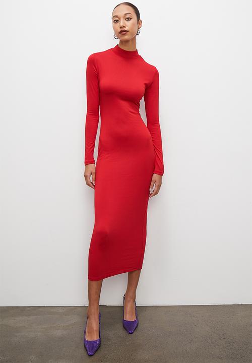Superbalist - Open back column dress - red