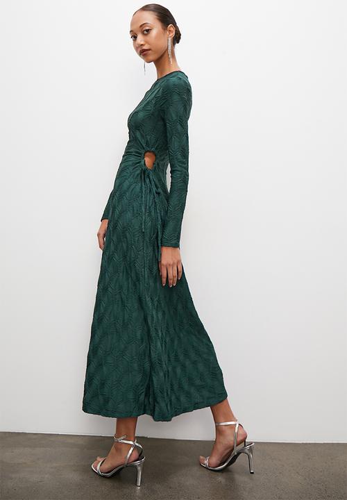 Superbalist - Side cutout burnout midi dress - pacific green