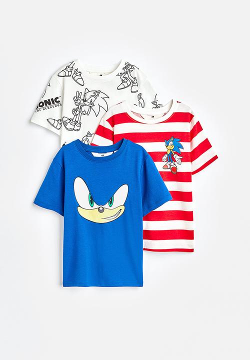 H&M - 3-Pack printed T-shirts - blue/sonic the hedgehog