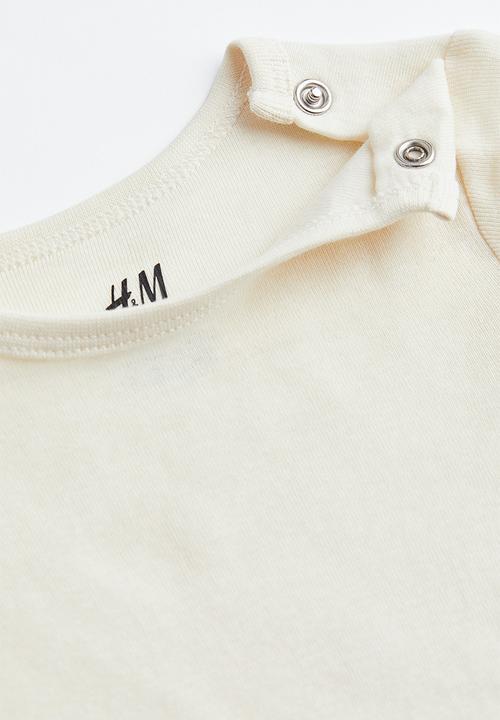 H&M - 2-Pack cotton bodysuits - light purple/natural white