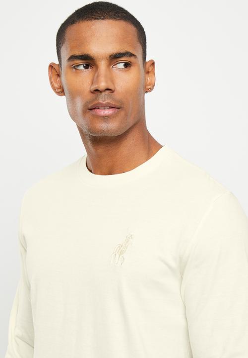 POLO - Mens pjc overdyed printed long sleeve tee - stone