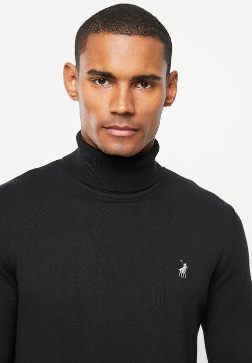 POLO - Mens long sleeve roll neck - black