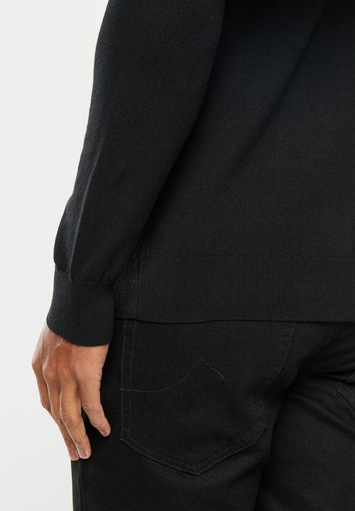 POLO - Mens long sleeve roll neck - black
