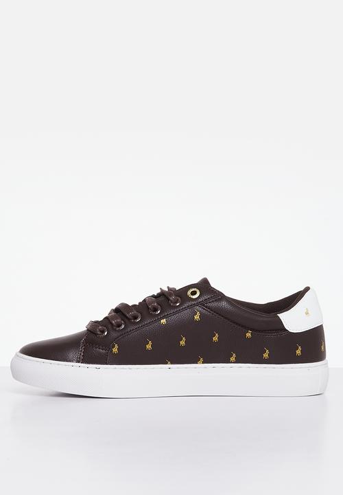 POLO - Colour block monogram sneaker - brown