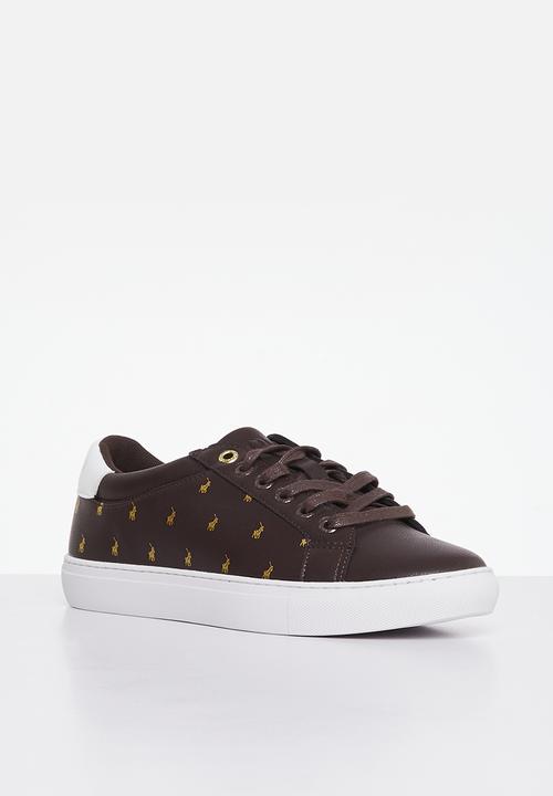 POLO - Colour block monogram sneaker - brown