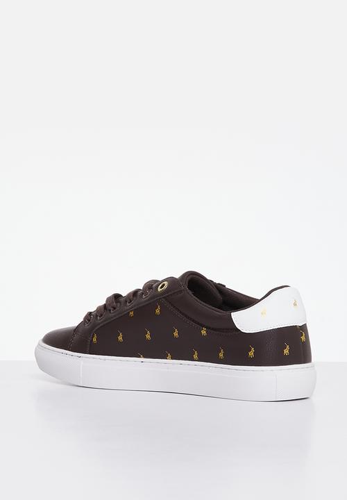 POLO - Colour block monogram sneaker - brown