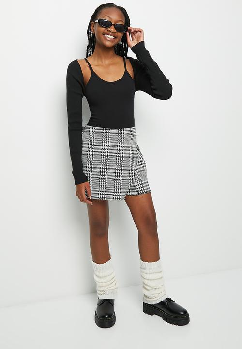 Superbalist - Check skort - black & white