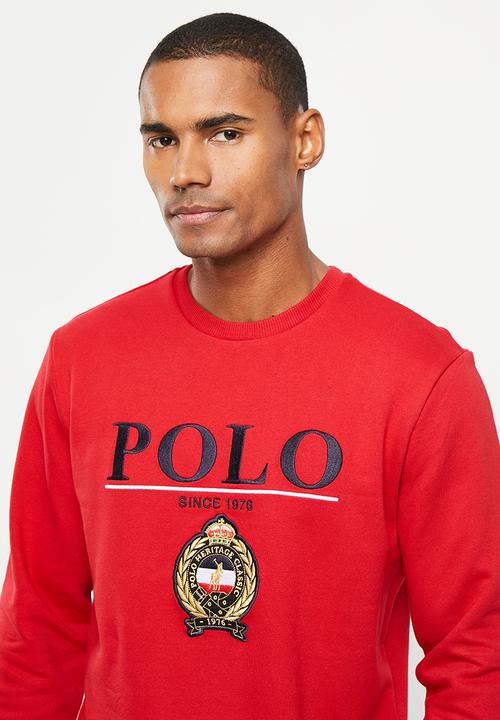 POLO - Mens crest logo sweater - red
