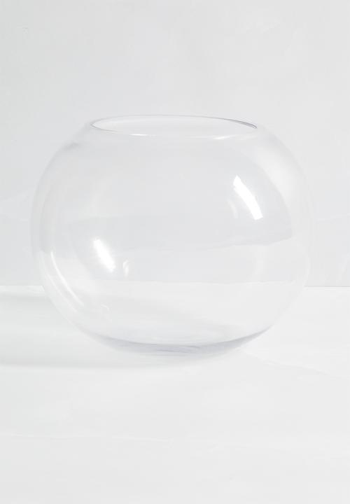 Silk By Design - Round glass vase - clear