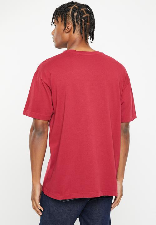 Cotton On - Heavy weight T-shirt - crimson pocket/woven mountain