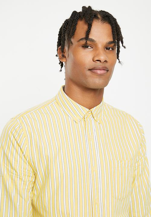 Cotton On - Mayfair long sleeve shirt - yellow stripe