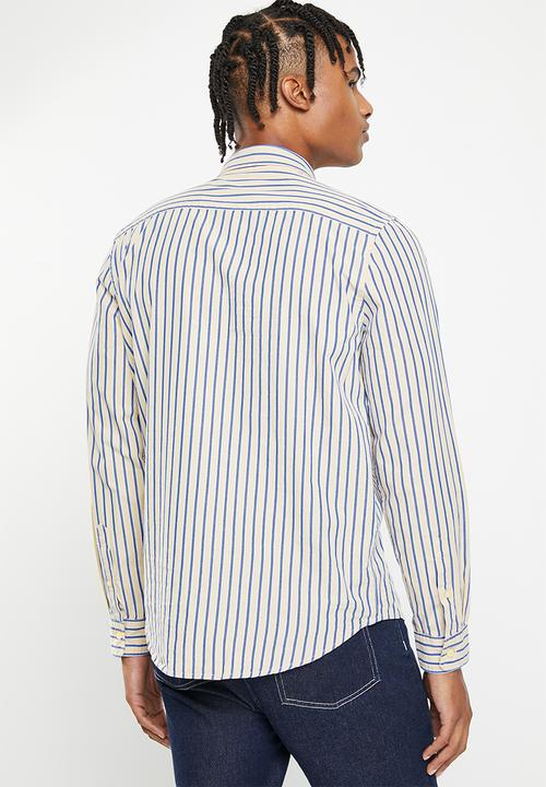 Cotton On - Mayfair long sleeve shirt - stone stripe