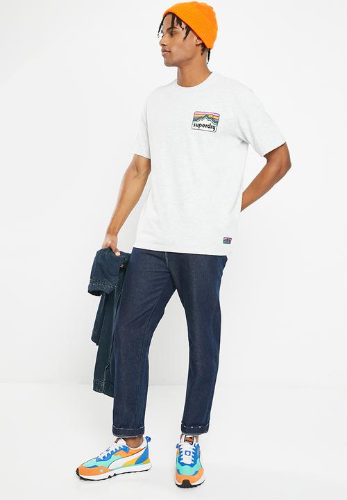 Superdry. - Vintage 90s terrain tee - glacier grey marl