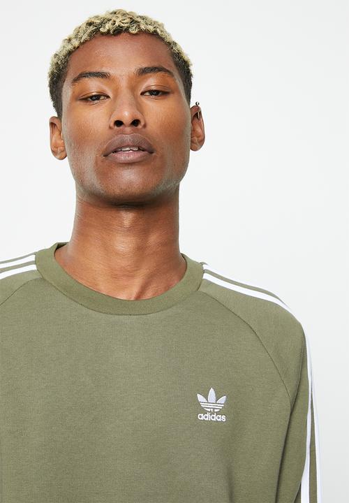adidas Originals - 3-Stripes crew - olive strata