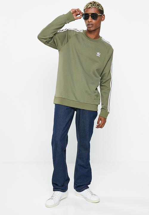 adidas Originals - 3-Stripes crew - olive strata