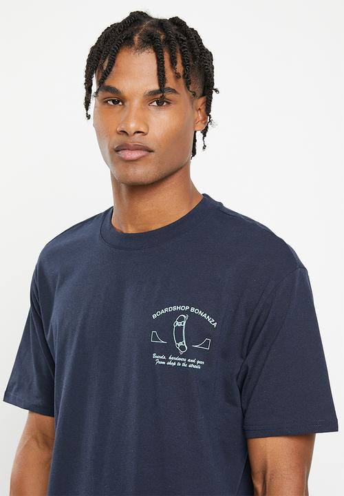 Only & Sons - Onsfarris life relaxed elon street short sleeve tee - navy
