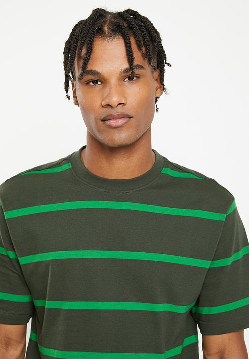 Only & Sons - Onsharry relaxed skate stripe short sleeve tee - jade green