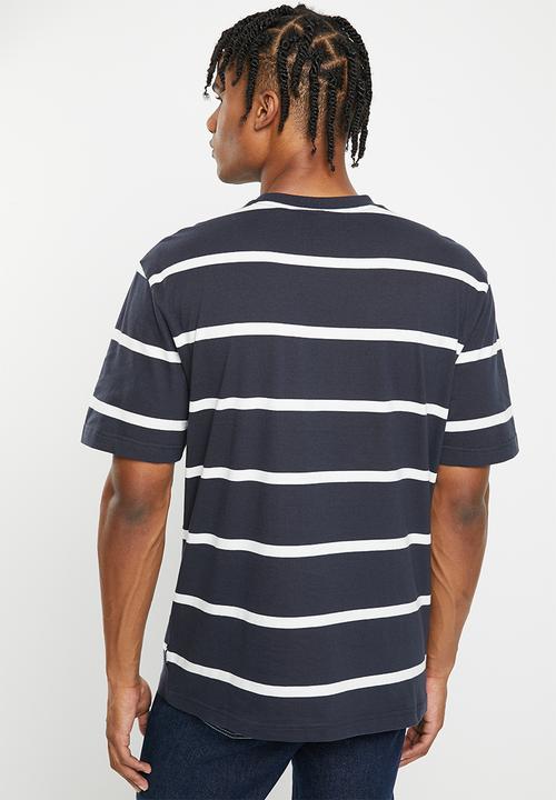 Only & Sons - Onsharry relaxed skate stripe short sleeve tee - navy