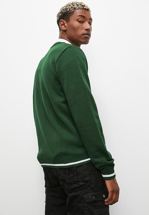 STYLE REPUBLIC - Regular fit knit cardigan - green & white