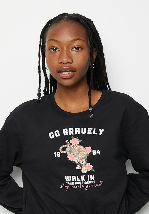 Superbalist - Wide leg jogger & sweat top set - black