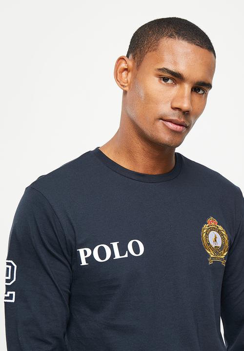 POLO - Mens equestrian long sleeve tee - navy