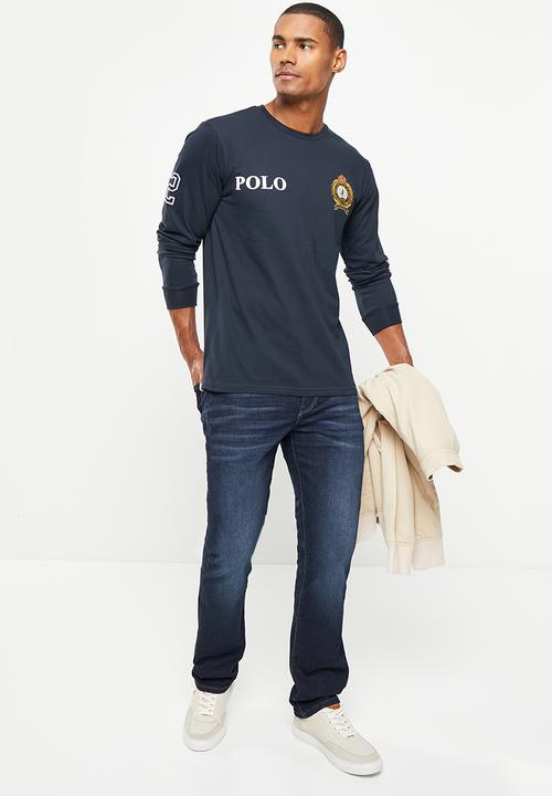 POLO - Mens equestrian long sleeve tee - navy