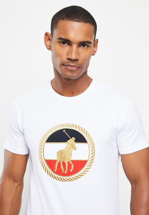 POLO - Mens crest logo short sleeve tee - white