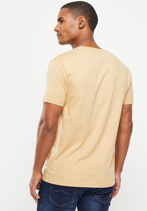POLO - Mens crew neck short sleeve tee - stone