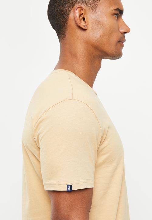 POLO - Mens crew neck short sleeve tee - stone