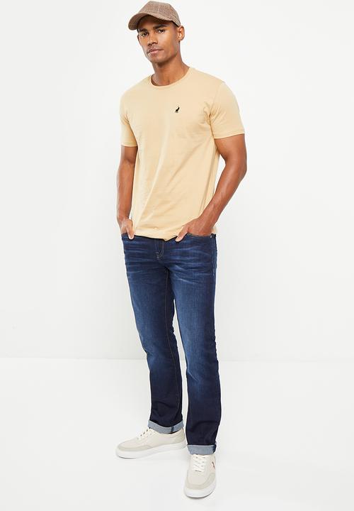 POLO - Mens crew neck short sleeve tee - stone