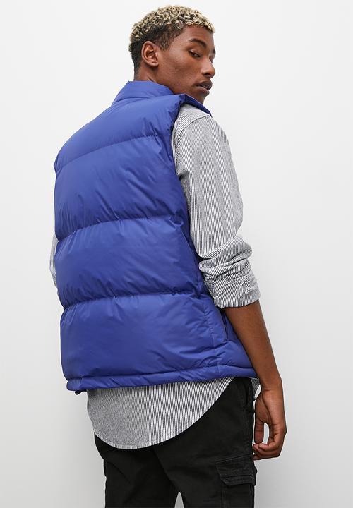 STYLE REPUBLIC - Large quilt sleeveless puffer jacket - cobalt blue