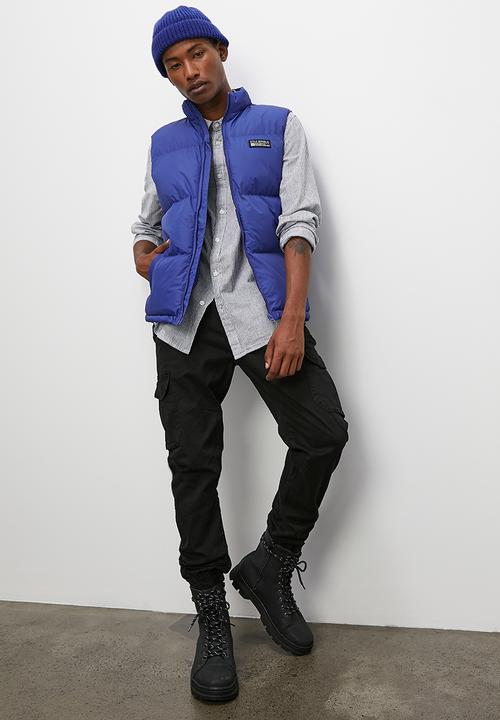 STYLE REPUBLIC - Large quilt sleeveless puffer jacket - cobalt blue