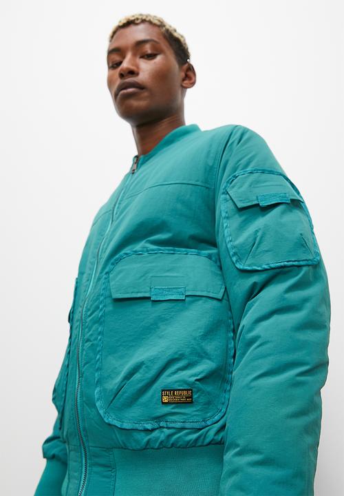 STYLE REPUBLIC - Padded ma1 bomber jacket - emerald