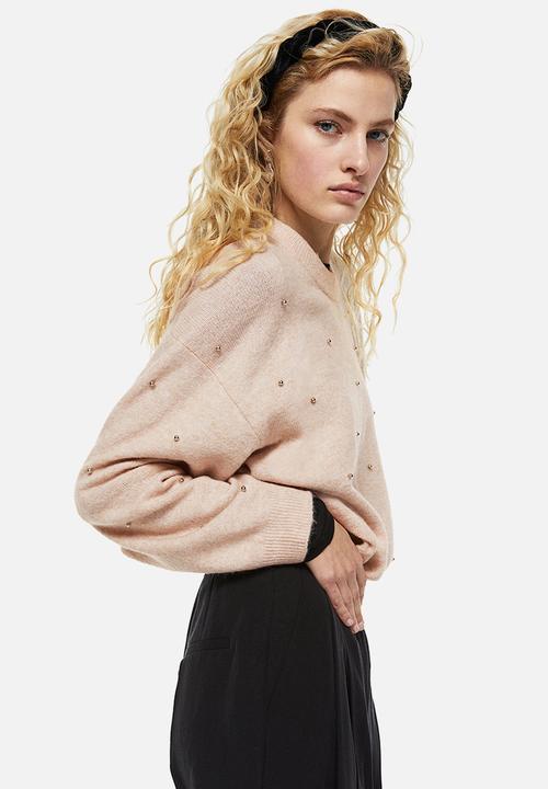 H&M - Beaded jumper - light beige