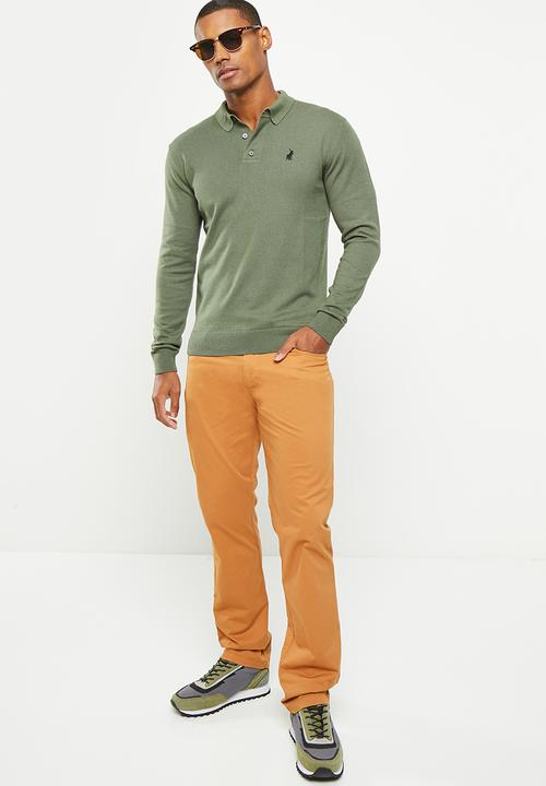 POLO - Mens overdyed twill 5 pocket trouser - camel