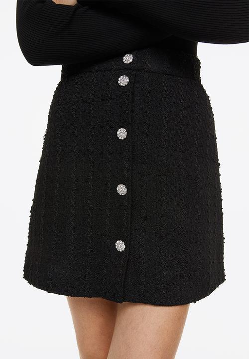 H&M - A-line skirt - black/rhinestones