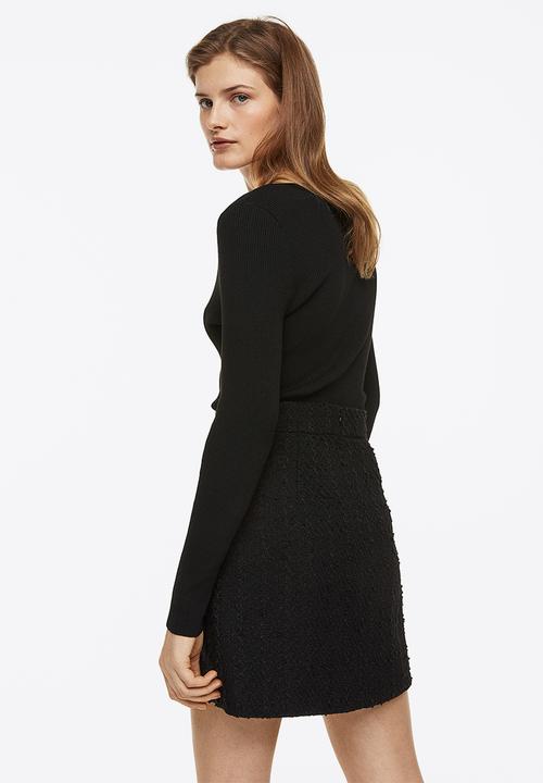 H&M - A-line skirt - black/rhinestones