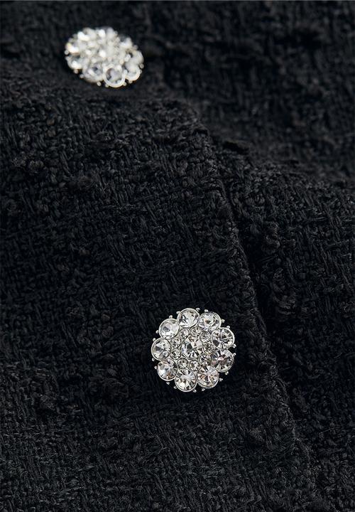 H&M - A-line skirt - black/rhinestones