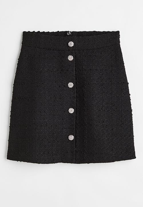 H&M - A-line skirt - black/rhinestones