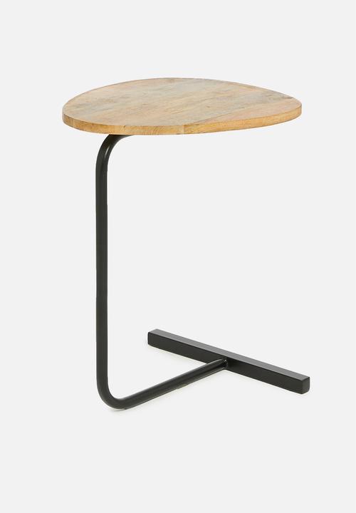 Sixth Floor - Lima metal & wood side table - black