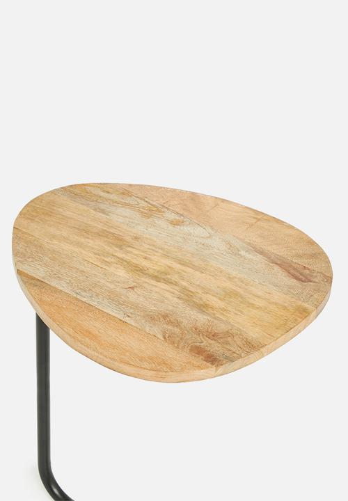 Sixth Floor - Lima metal & wood side table - black