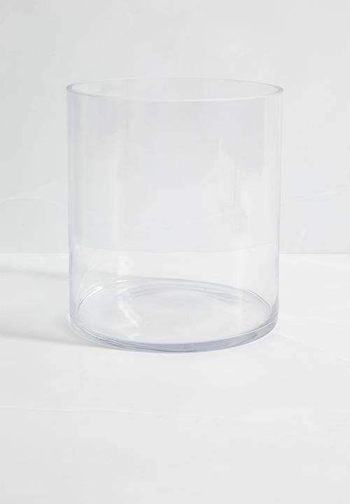 Silk By Design - Cylinder glass vase short - clear