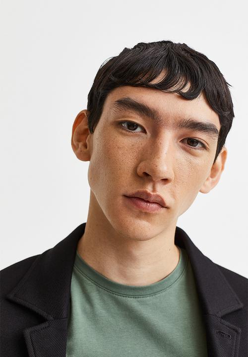 H&M - Slim fit jersey top - sage green